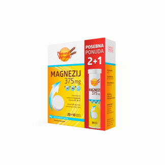 NATURAL WEALTH MAGNEZIJ 375MG + B1 + B6 + C EFF A10 (2+1 GRATIS)