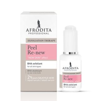 AFRODITA PEEL RE-NEW BHA EKSFOLIJANT 30ml, Prodire duboko u pore, djeluje antibakterijski i odstranjuje odumrle stanice kože.