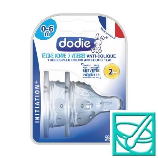 DODIE silikonski okrugli sisači+Anti-colic 0-6mj a2