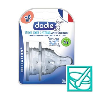 DODIE silikonski okrugli sisači+Anti-colic gusta tekućina +6mj a2