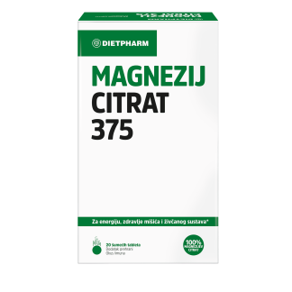 Dietpharm Magnezij Citrat 375, 20 šumećih tableta