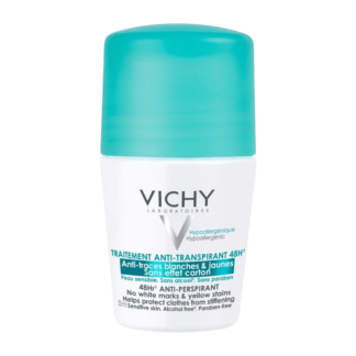 Vichy Deodorant Roll-on dezodorans za regulaciju prekomjernog znojenja do 48h bez bijelih tragova i žutih fleka 50,ml
