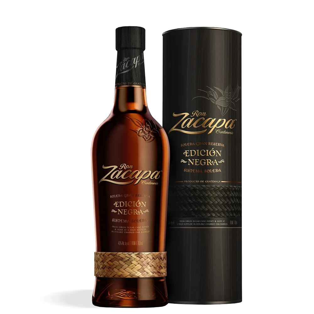 RON ZACAPA CENTENARIO EDICIÓN NEGRA SISTEMA SOLERA GRAN RESERVA 0,7L + KUTIJA